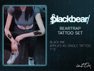 Sims 4 — BLACKBEAR Beartrap Tattoo Set by int0x3 — Black ink arm designs based on blackbear and his Queen of Broken