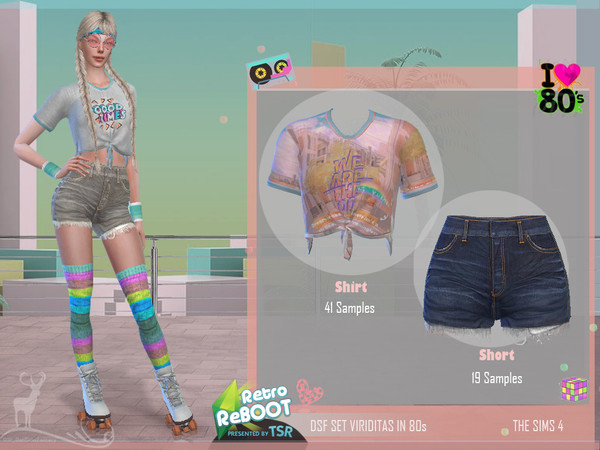 Sims 4 — Retro ReBOOT  DSF SHIRT VIRIDITAS IN 80s by DanSimsFantasy — This shirt corresponds to the VIRIDITAS IN 80s set,