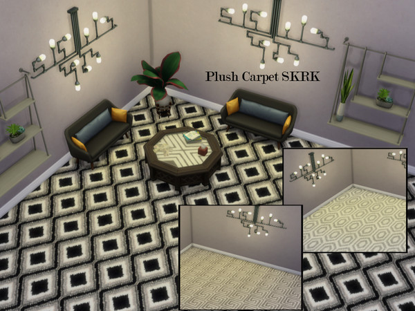 Sims 4 — Plush Carpeting by SocksRock_SKRK — Geometric carpet pattern for any room.