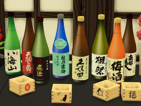 Sims 4 — Sake M (720ml) by rrtt4 — -New Mesh -8 swatches -Base Game Compatible