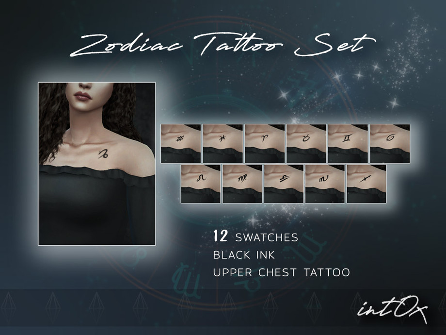 The Sims Resource - Zodiac Sign Tattoos