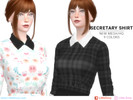 Sims 4 — Secretary Shirt  by LittleDoxy — Secretary Shirt - High Poly - 20 Colors - New texture - New mesh