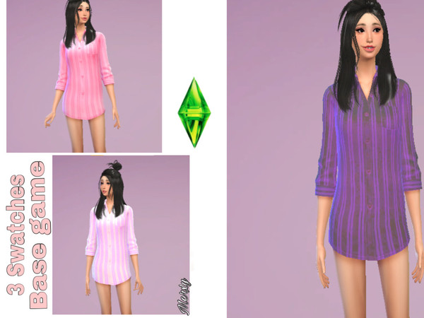 Sims 4 — Nightgown re-color by Merxy — This is a re-color of the basegame night gown -No Mesh needed- -3 Swatches- -base