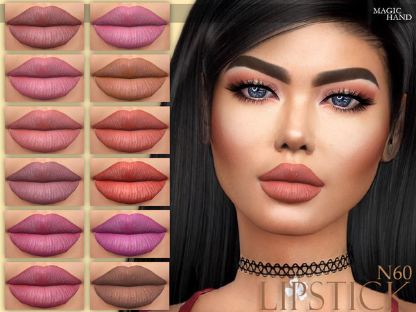 Sims 4 — [MH] Lipstick N60 by MagicHand — --15 available colors-- --Compatible with HQ settings-- --CAS thumbnail--