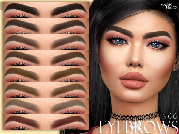 Sims 4 — [MH] Eyebrows N66 by MagicHand — --12 available colors-- --Compatible with HQ settings-- --CAS thumbnail--
