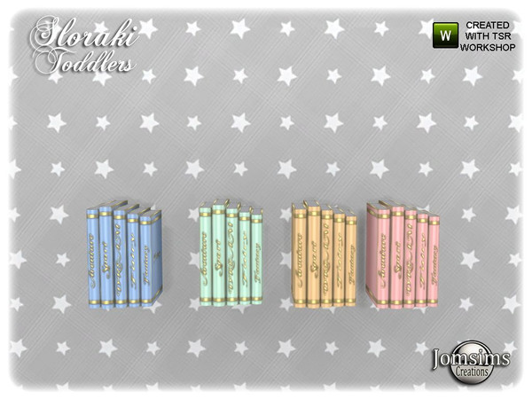 Sims 4 — Sloraki toddlers bedroom  books deco by jomsims — Sloraki toddlers bedroom books deco