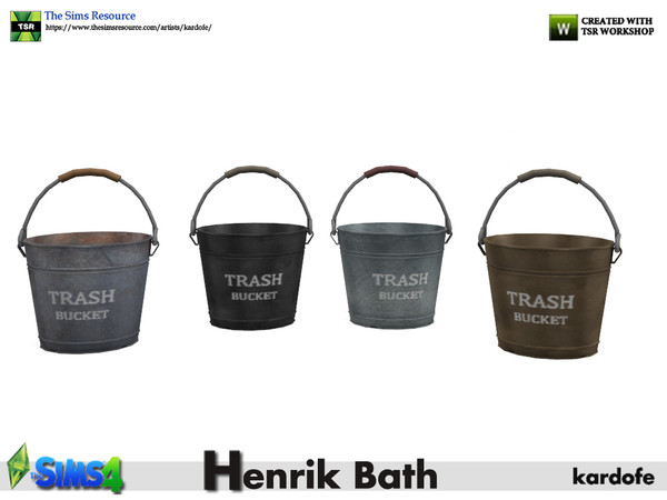 Sims 4 — kardofe_Henrik Bath_Garbage can by kardofe — Zinc bucket used as a bathroom wastebasket, decorative, in four