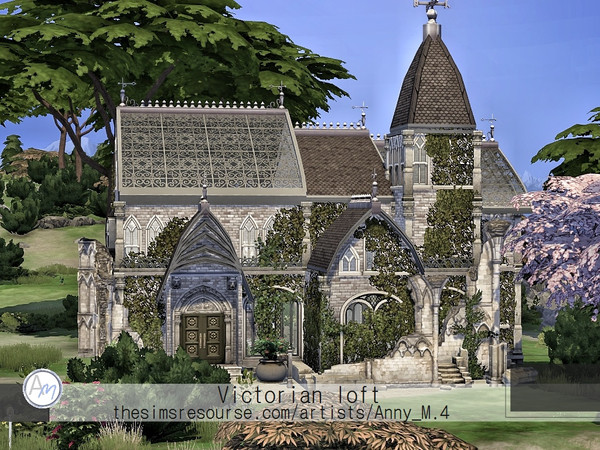 Sims 4 — Victorian loft by Anny_M4 — Here is a victorian church, which was remodeled in a residential loft. It has a
