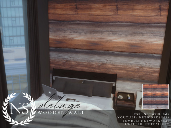Sims 4 — Deluge Wooden Walls - Networksims by networksims — Rustic wooden walls.