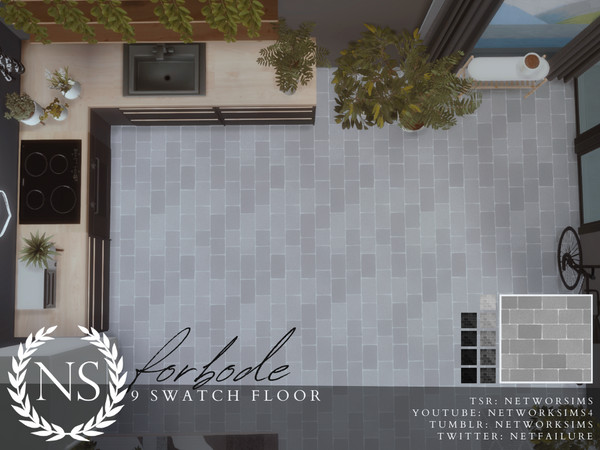 Sims 4 — Forbode Brick Floor by networksims — A simple brick floor in 9 colour swatches.