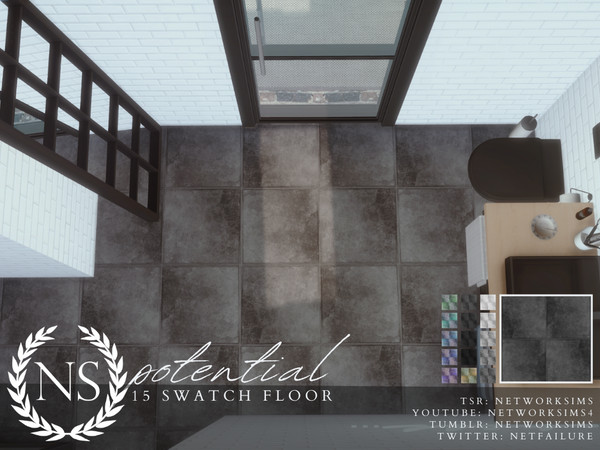 Sims 4 — Potential Tile Floor by networksims — A tile floor in 15 colour swatches.