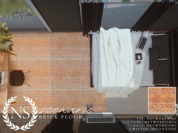 Sims 4 — Scenario Brick Floor by networksims — A detailed brick floor.