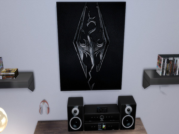 Sims 4 — GamingWallArt-SkyrimLogo by WBri98 — Hope you enjoy !! 