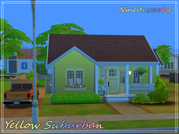 Sims 4 — Yellow Suburban by medusae44 — This Suburban house is perfect for a small family.
