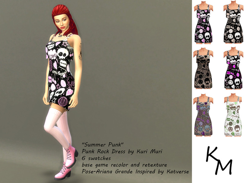 Sims 4 The Sims Resource | Summer Punk Rock dress by TSR Creator