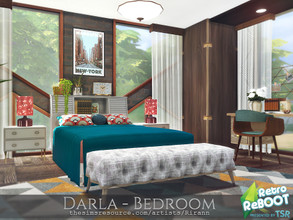 Sims 4 — Retro ReBOOT - Darla Bedroom by Rirann — $ 8018 Size: 7x6 Short Wall 