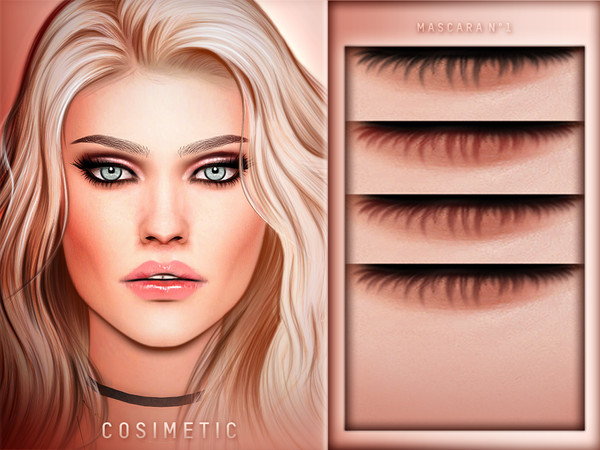 Sims 4 — COSIMETIC Mascara N1 by cosimetic — - Teen to elder. - Contains [5] colors in HQ texture. - Custom thumbnail (