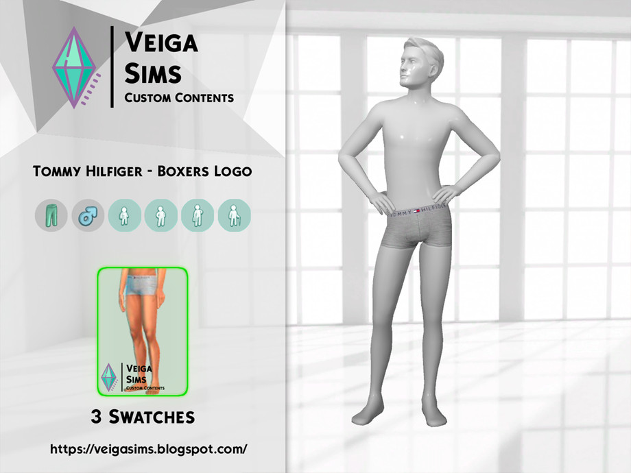 Sinis volleyball modvirke The Sims Resource - Tommy Hilfiger - Boxers Logo