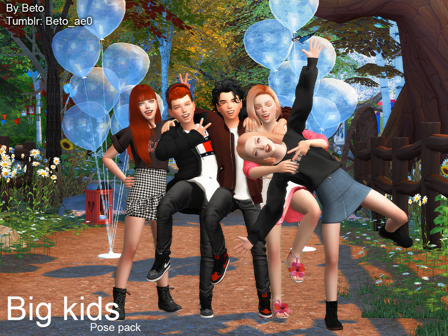 The Sims Resource Big Kids Pose Pack