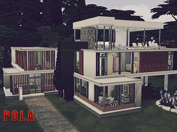 Sims 4 — Pola by GenkaiHaretsu — Pola, like Pola Negri- modern mansion for film star.