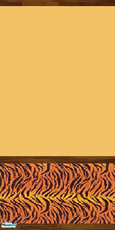 Sims 2 — Wild at heart - Tiger half wall by fionnababygirl — part of the wild at heart collection. by fionnababygirl