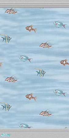 Sims 2 — PT Gotta Swim Wall 1 by Primetime024 — This wall is great for a bathroom. It features a light blue wallpaper