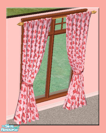 Sims 2 — Pink Tieback Curtain 3 by Euterpe — Beautiful Pink tieback Curtain. Mesh created by Yggdrasil @