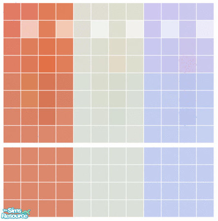 Sims 2 — Karma Tile Set by s00z — Three tiled walls with coordinating floors.