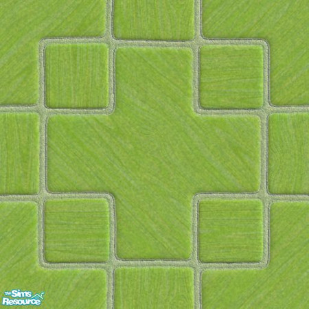 Sims 2 — Light Green Wood Floor by Meemo — One of five wood floors in the "Crosses" design