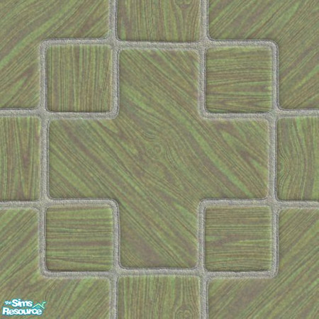 Sims 2 — Dark Green Wood Floor by Meemo — One of five wood floors in the "Crosses" design
