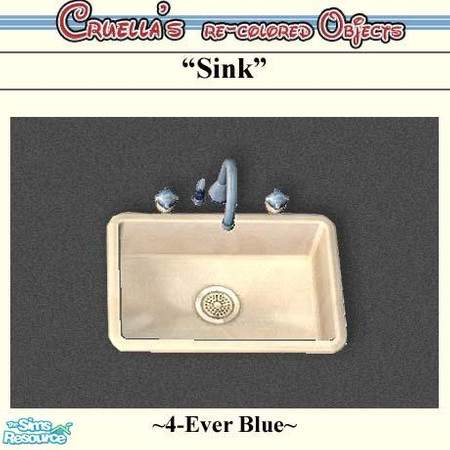 Sims 2 — am_4-everblue_sink by Cruella — White sink with blue faucet set to match the 4-everblue kitchen.
