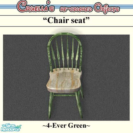 Sims 2 — am_4-evergreen_chair by Cruella — White washed wood kitchen "Simple Sit Chair" seat "only".
