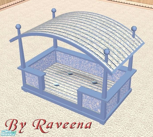 Sims 2 — Prairie Pet Bed - Blue Stripe by Raveena — Part of the Prairie Bed Set. This is a recolor of Nikki's beautiful