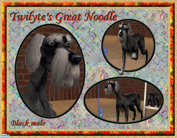 Sims 2 — Twilyte's Great Noodle - Black Male by Twilyte — Great Noodles are a bigger version to their smaller Noodle dog