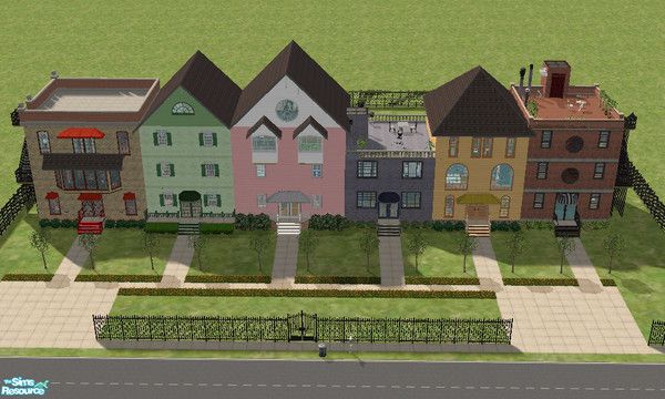 Sims 2 — Row House by RockinRobin — I've always loved the charm of row houses so I decided to build some. This lot is