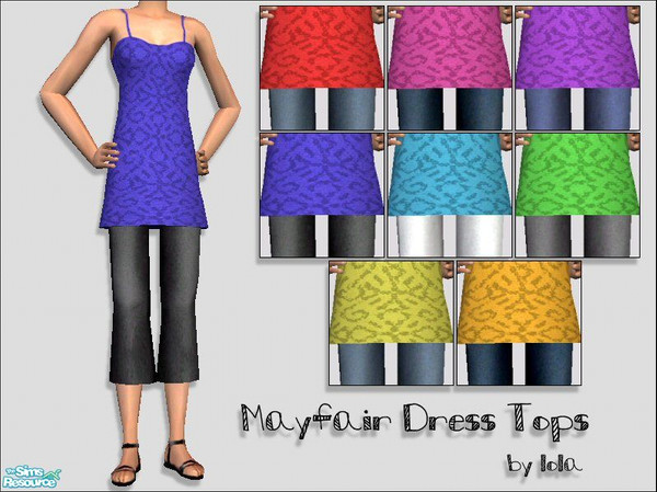Sims 2 — Mayfair Shorts & Dress Top Combo by Lola — Mayfair Shorts & Dress Top Combo, Cute And Classy In Eight
