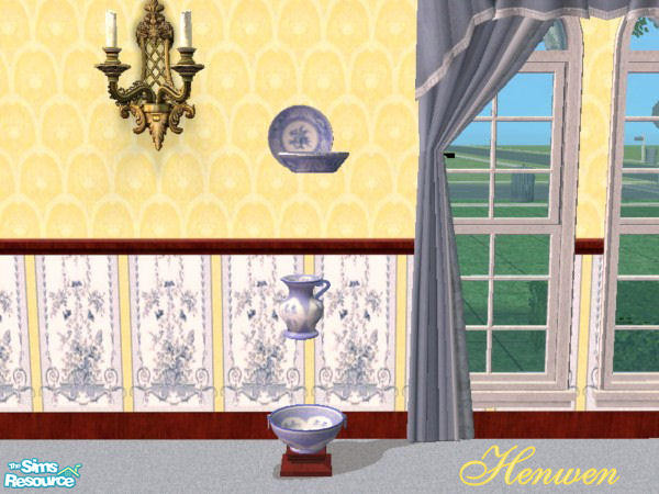 Sims 2 — Decopitcher Recolor Blue by Henwen — Recolor of Cashcraft's china for her small curio. You need to download her