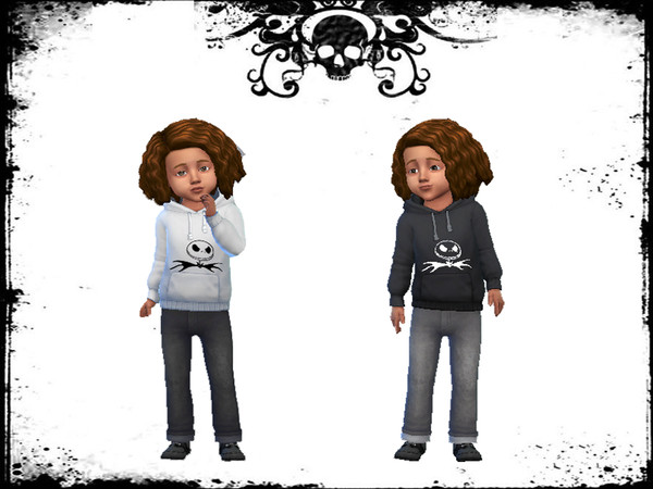 Sims 4 — Jack Skellington Hoodie (Toddler) by Tangled_charlie — A The Nightmare Before Christmas themed plain hoodie with