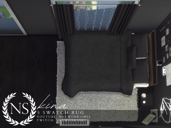 Sims 4 — Kina Rug - Networksims by networksims — A soft, square rug in 5 colour swatches.