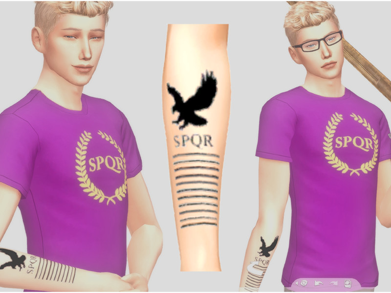 Sims 4 The Sims Resource | Jason SPQR Tattoo (UNIVERSITY REQUIRED) by TSR Creator