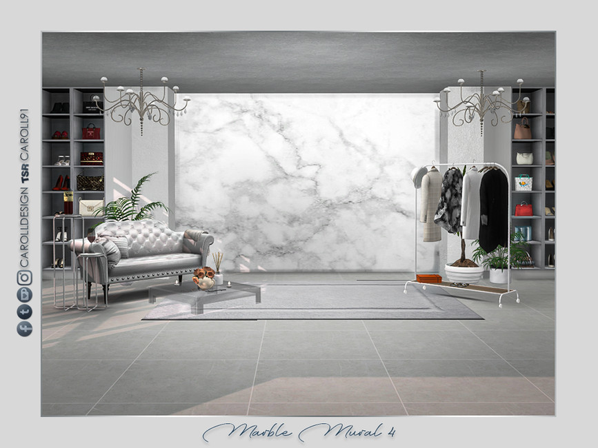 Sims 4 Marble Walls CC