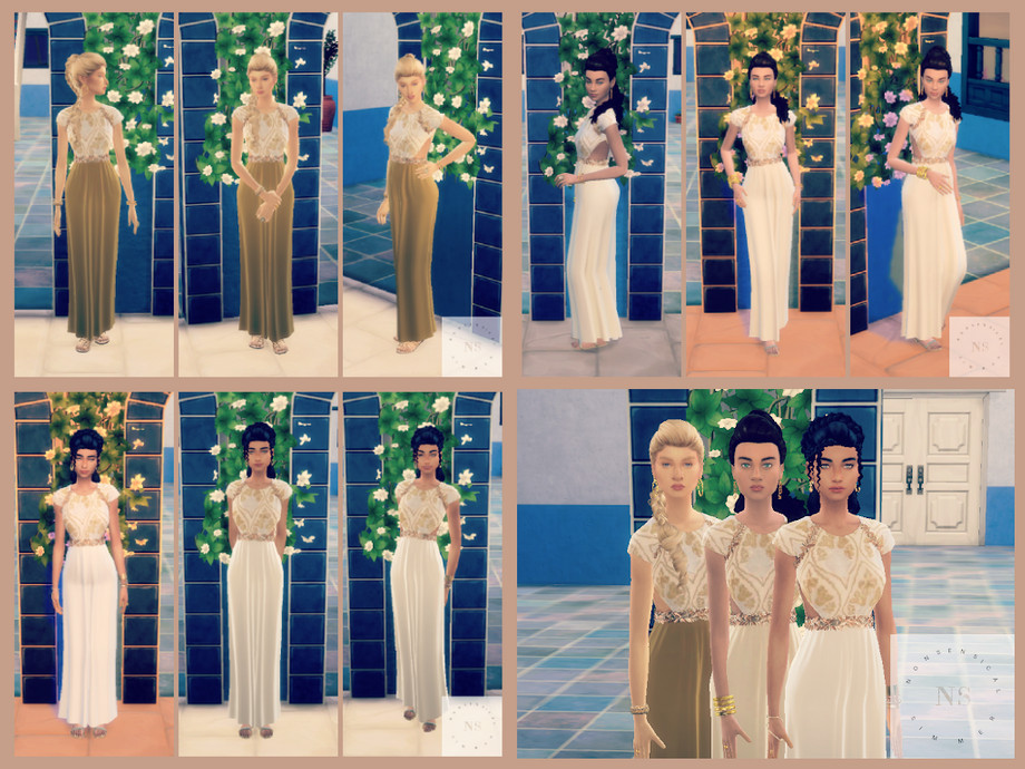 Slyd The Sims Resource | SLYD Lily Dress Greek Recolor Set 4