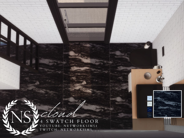 Sims 4 — Cloud Marble Floor by networksims — A tiled marble floor in 4 colour swatches.