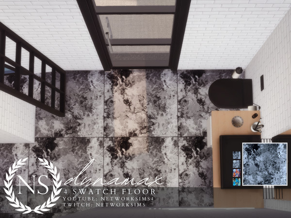 Sims 4 — Dynamax Marble Floor by networksims — A tiled marble floor in 4 colour swatches.