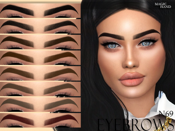 Sims 4 — [MH] Eyebrows N69 by MagicHand — --12 available colors-- --Compatible with HQ settings-- --CAS thumbnail--