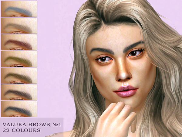 Sims 4 — Brows N1 by Valuka — 22 colours. You can find it in brows. Thumbnail for identification. HQ compatible.