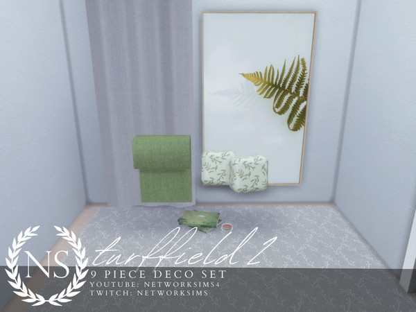Sims 4 — Turffield Living II (Deco) - Networksims by networksims — A 9-piece, contemporary deco set, based off of the