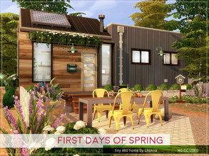 Sims 4 — First Days of Spring by Lhonna — Tiny eco home (59 tiles). No CC! Price: 62 071 Size: 20 x 15 Room list: living