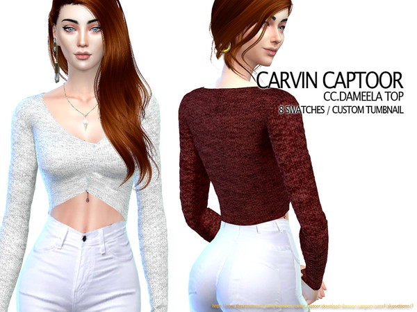Sims 4 — CC.DAMEELA TOP by carvin_captoor — Created for sims4 Original Mesh All Lod 8 Swatches Don't Recolor And Claim