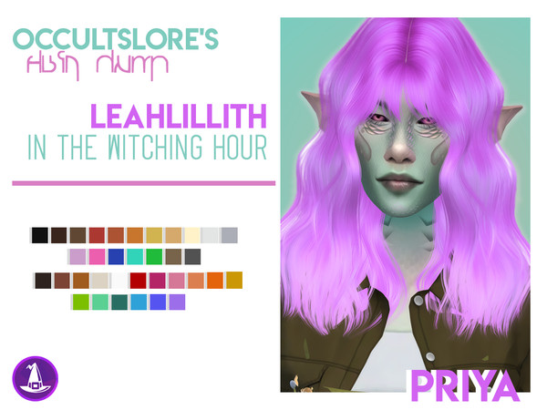 Sims 4 — Priya - Leah Lillith Recolor by rachirdsims — Recolored in The Witching Hour palette. 18 shades similar to EA's